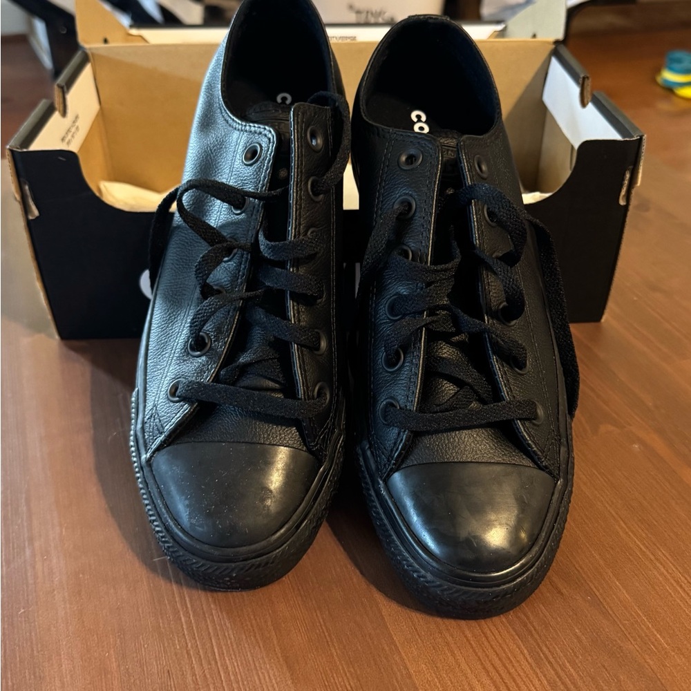 Converse Black Leather Sneakers Classic Style